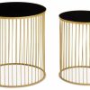 FURNITURE Premier Side Tables | Avento Set Of Two Black And Gold Side Tables