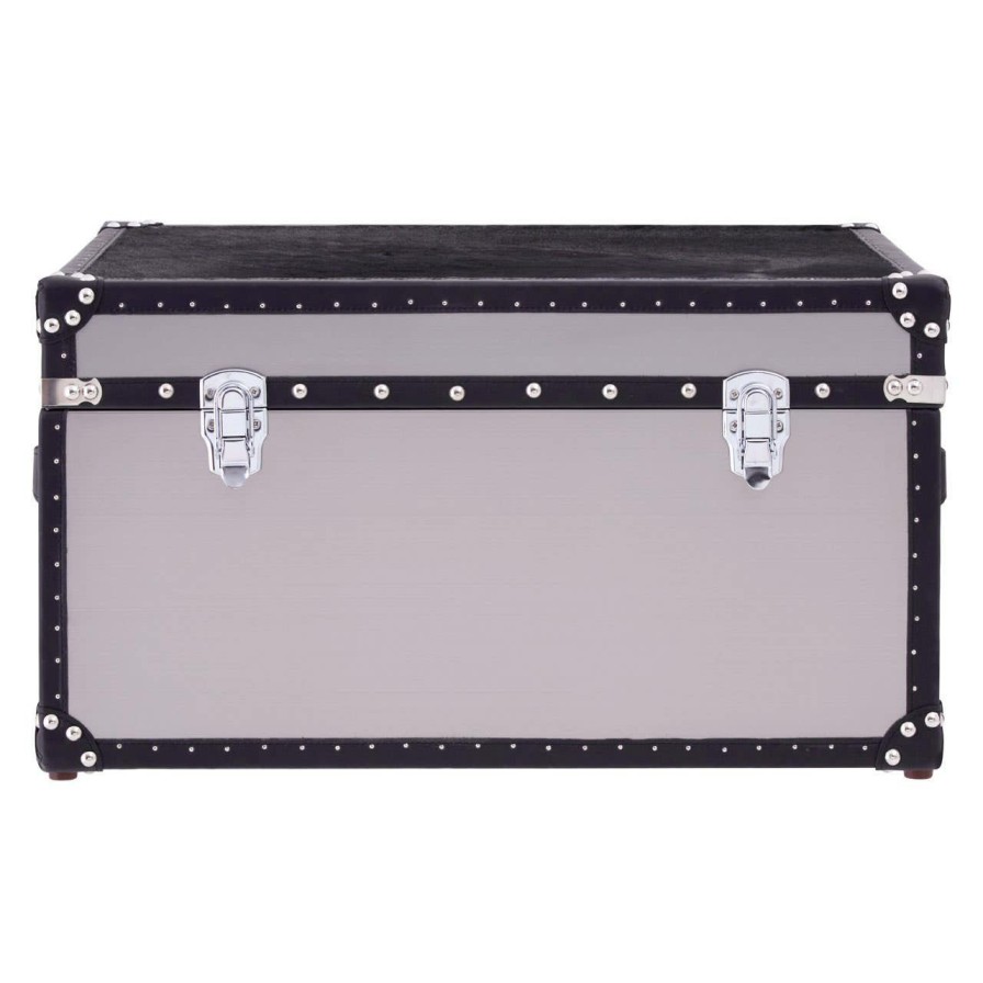 FURNITURE Fifty Five South Storage | Black And White Genuine Cowhide Storage Trunk