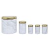 Kitchen and Dining Premier Canisters | 5Pc White Marble Effect Storage Set