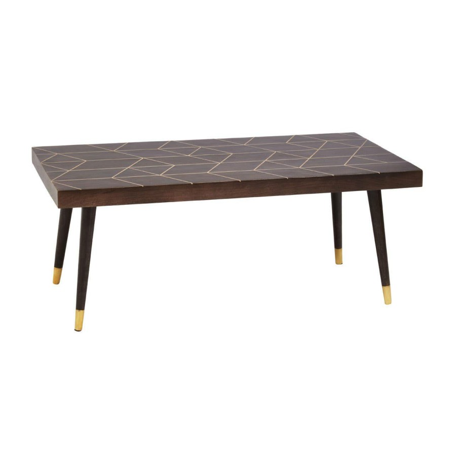 FURNITURE Fifty Five South Coffee Tables | Naro Mango Wood And Gold Finishing Coffee Table