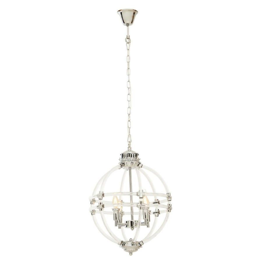 Accessories Fifty Five South Ceiling Lights | Karlo Pendant Light In Clear Acrylic And Chrome Finish