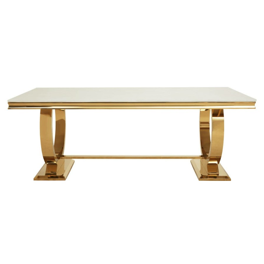 FURNITURE Fifty Five South Dining Tables | Moda Dining Table With Brushed Gold Base