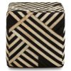 FURNITURE Fifty Five South Seating | Safira Black And White Leather Pouffe