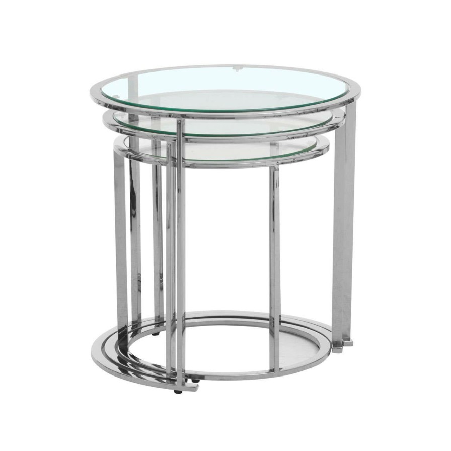 FURNITURE Premier Nesting Tables | Allure Set Of 3 Silver Nesting Table S