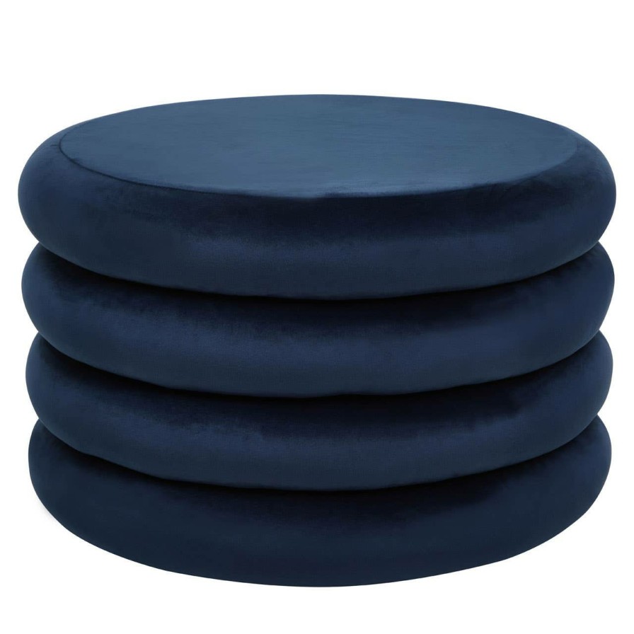 FURNITURE Fifty Five South Stools | Hartford Midnight Blue Round Stool