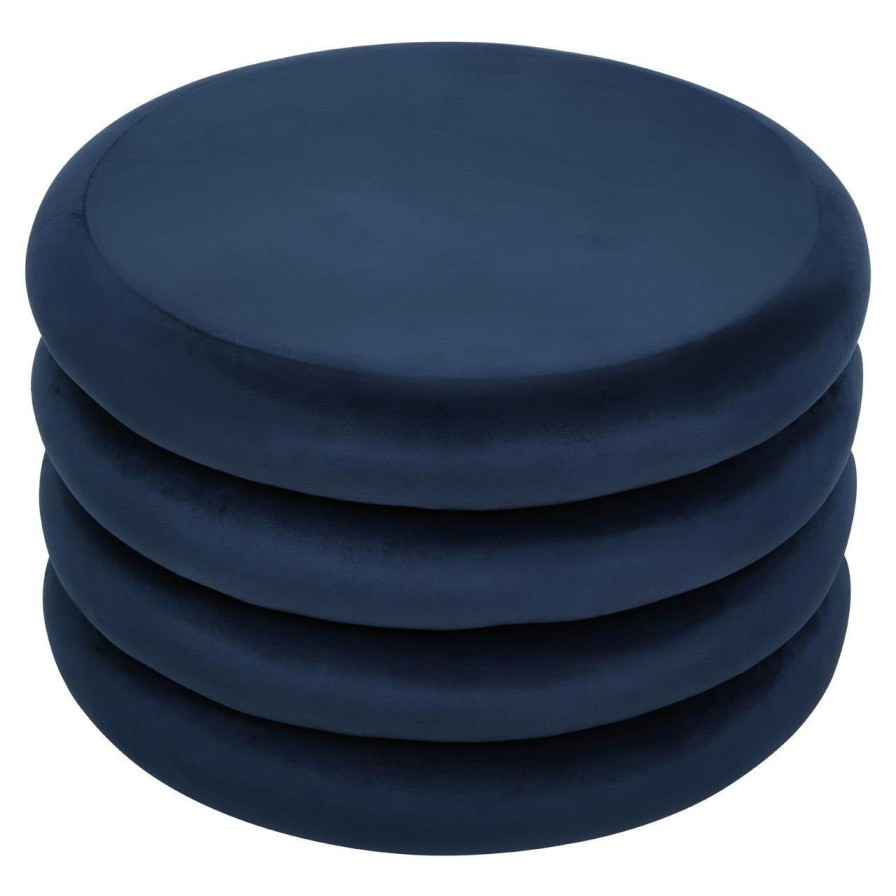 FURNITURE Fifty Five South Stools | Hartford Midnight Blue Round Stool