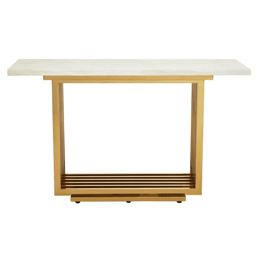 FURNITURE Fifty Five South Console Tables | Moda Ivory White Marble Console Table