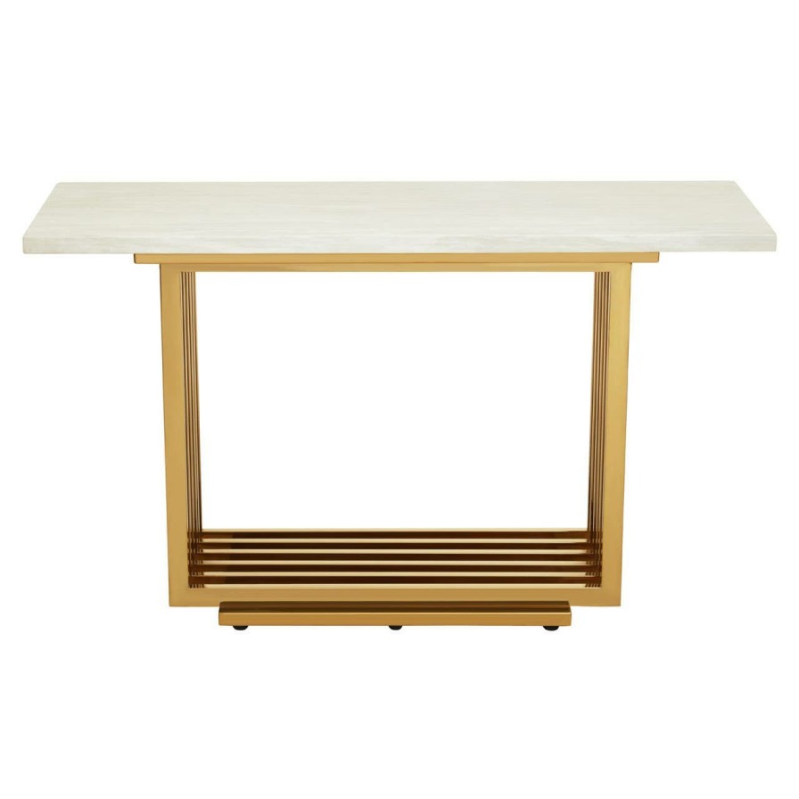 FURNITURE Fifty Five South Console Tables | Moda Ivory White Marble Console Table