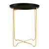 FURNITURE Fifty Five South Side Tables | Templar Black Finish Round Top Side Table