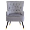 FURNITURE Premier Statement Chairs | Loretta Grey Velvet Tufted Chair