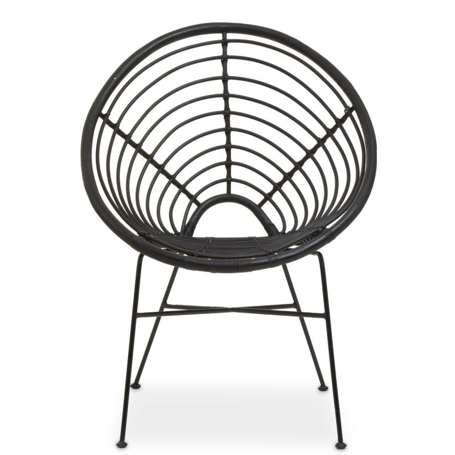 FURNITURE Premier Seating | Java Black Natural Rattan Round Chair