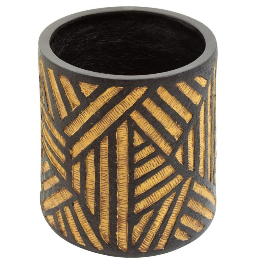 Accessories Fifty Five South Vases, Planters and Plant Stands | Darnell Natural And Black Planter