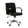 FURNITURE Premier Home Office Chairs | Brent Black Leather Effect And Chrome Home Office Chair