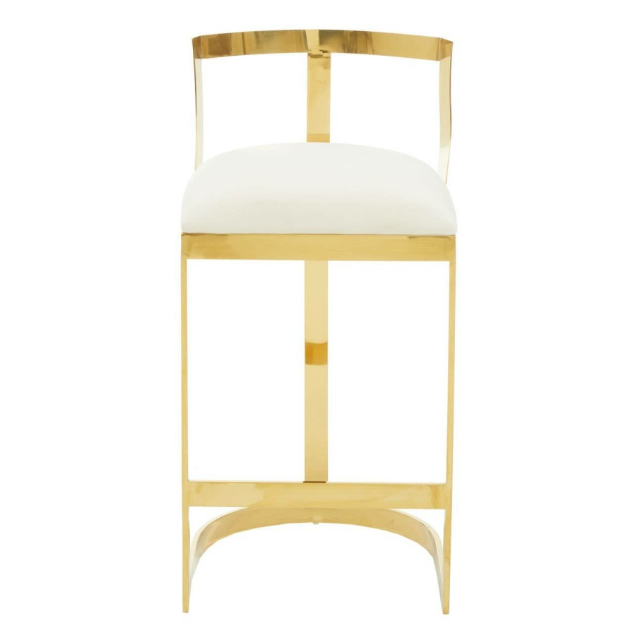 FURNITURE Fifty Five South Bar Seating | Azalea Ivory Velvet Bar Stool