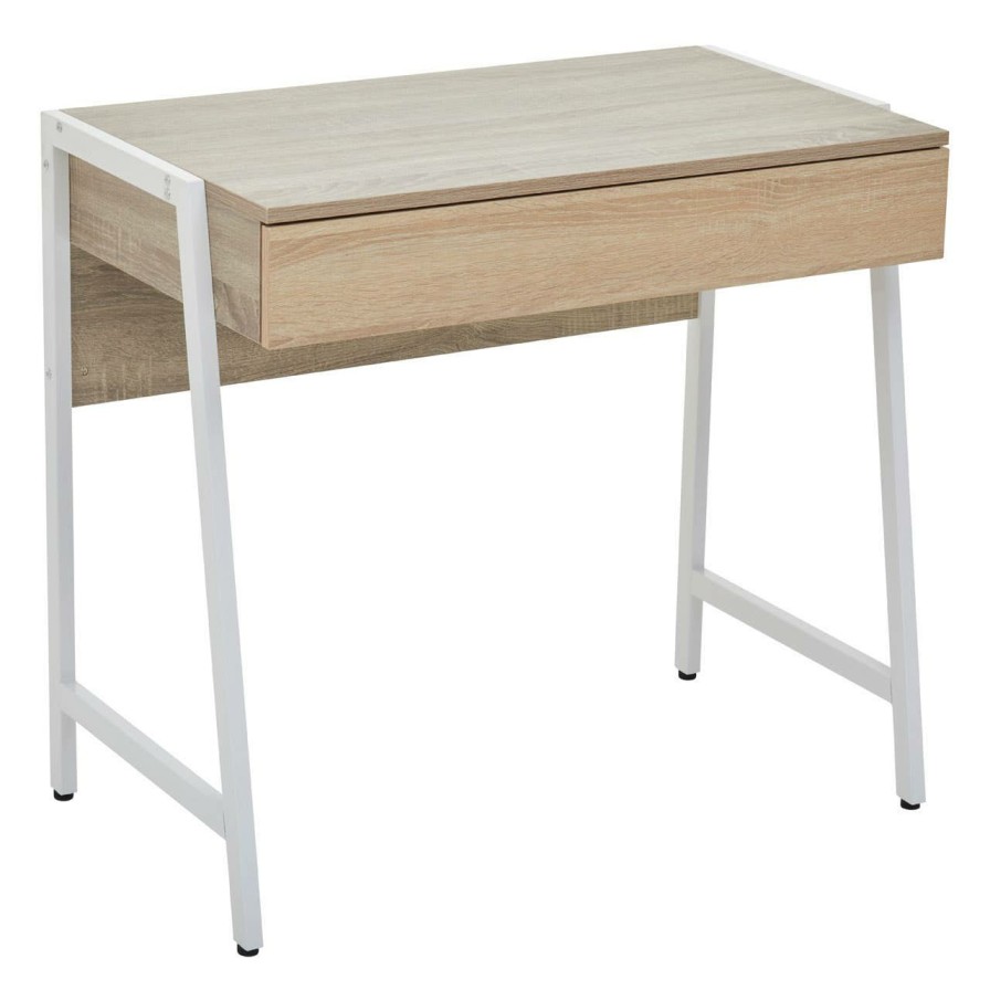 FURNITURE Premier Desks | Bradbury Grey Oak Veneer Desk