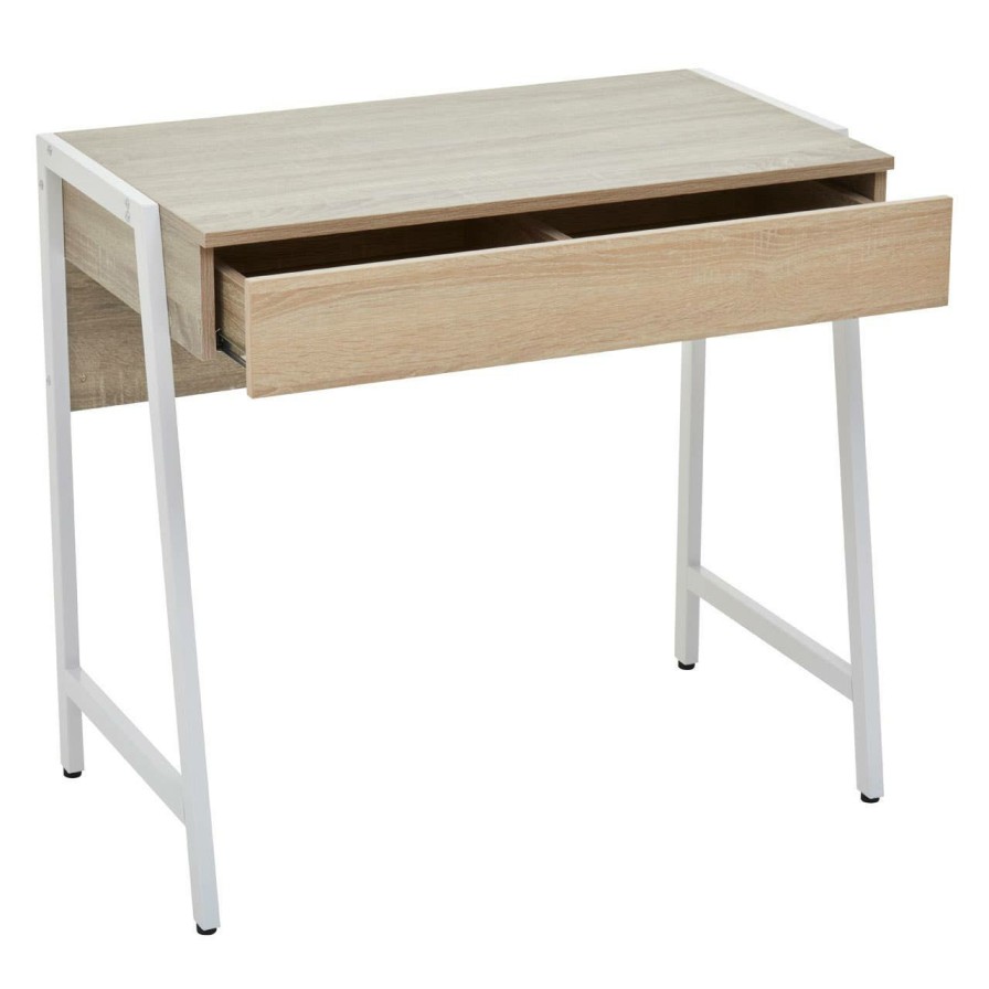 FURNITURE Premier Desks | Bradbury Grey Oak Veneer Desk