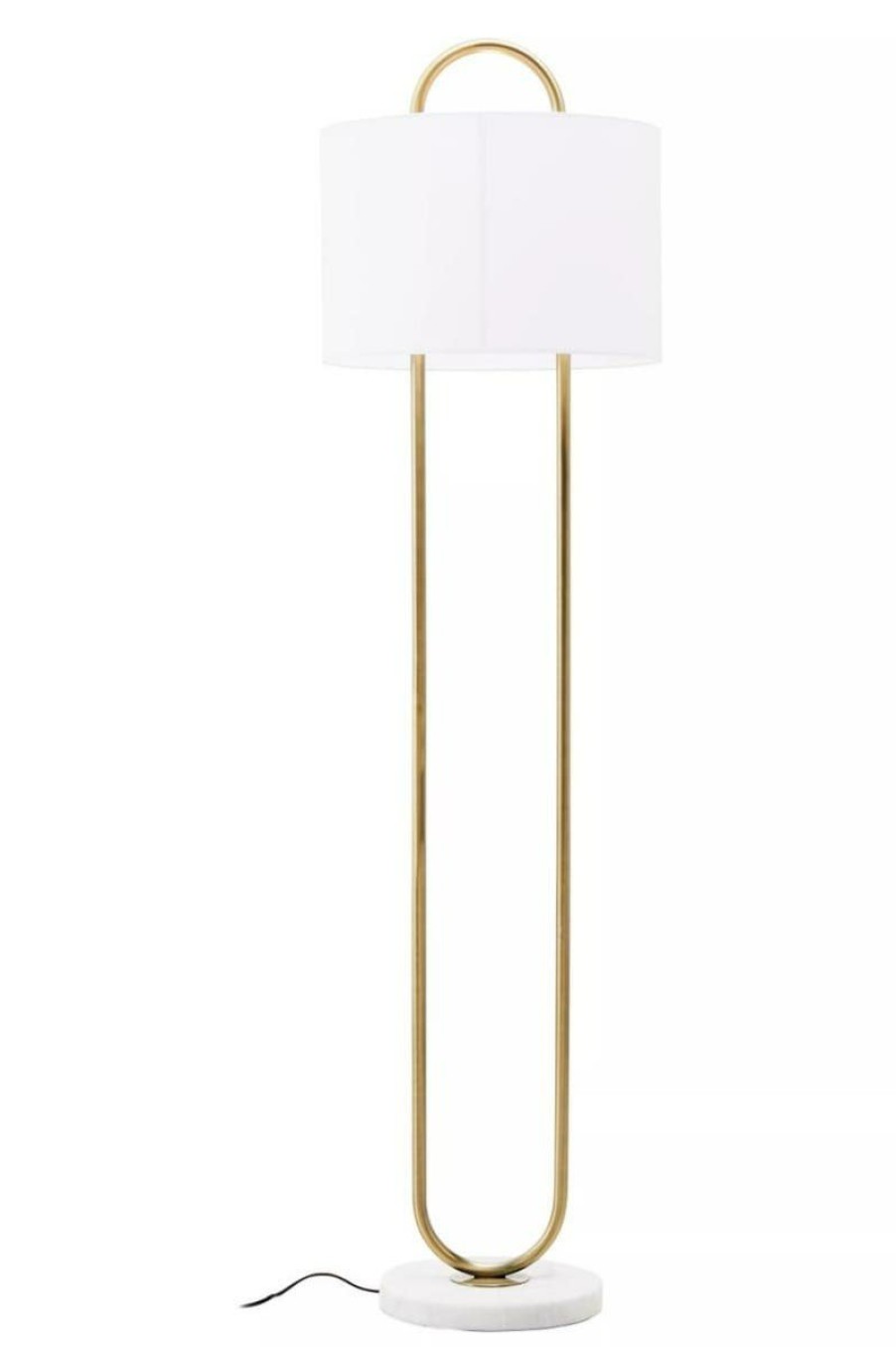 Accessories Fifty Five South Floor Lamps | Nolan White And Gold Floor Lamp