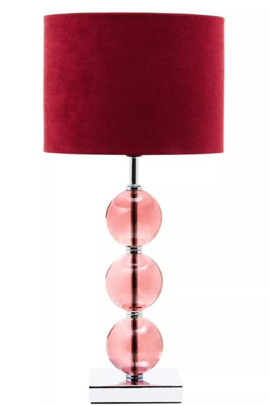 Accessories Premier Table Lamps | Mistro Burgundy Suede Effect Shade Table Lamp