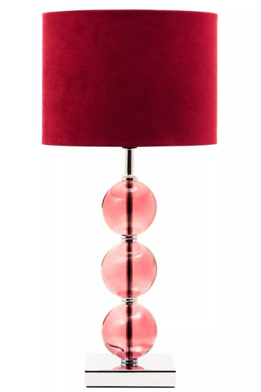 Accessories Premier Table Lamps | Mistro Burgundy Suede Effect Shade Table Lamp