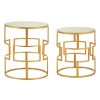 FURNITURE Premier Side Tables | Avantis Set Of Two Gold Metal Round Side Tables