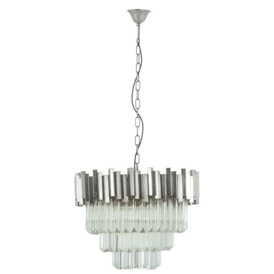 Accessories Fifty Five South Chandeliers | Lustra Small Silver Finish Chandelier