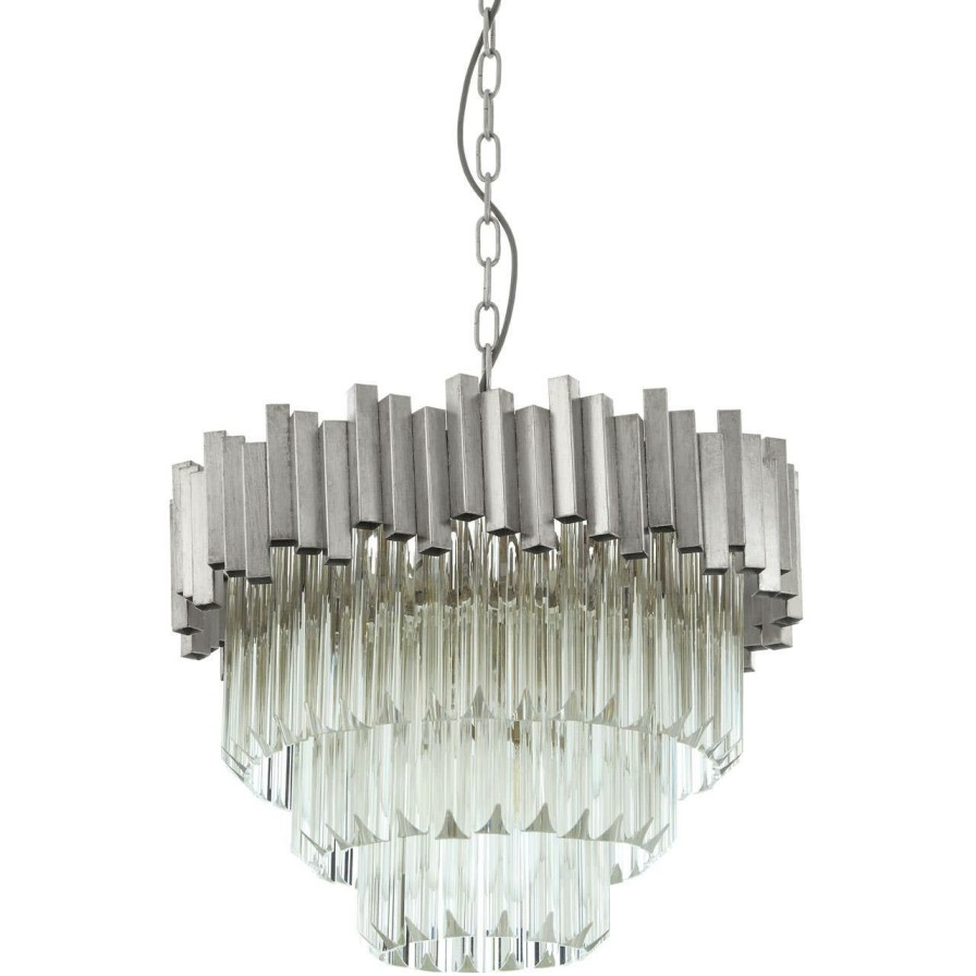 Accessories Fifty Five South Chandeliers | Lustra Small Silver Finish Chandelier