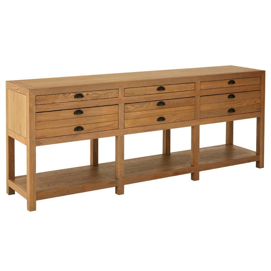 FURNITURE Fifty Five South Storage | Lyon Grey Oak Wood Sideboard