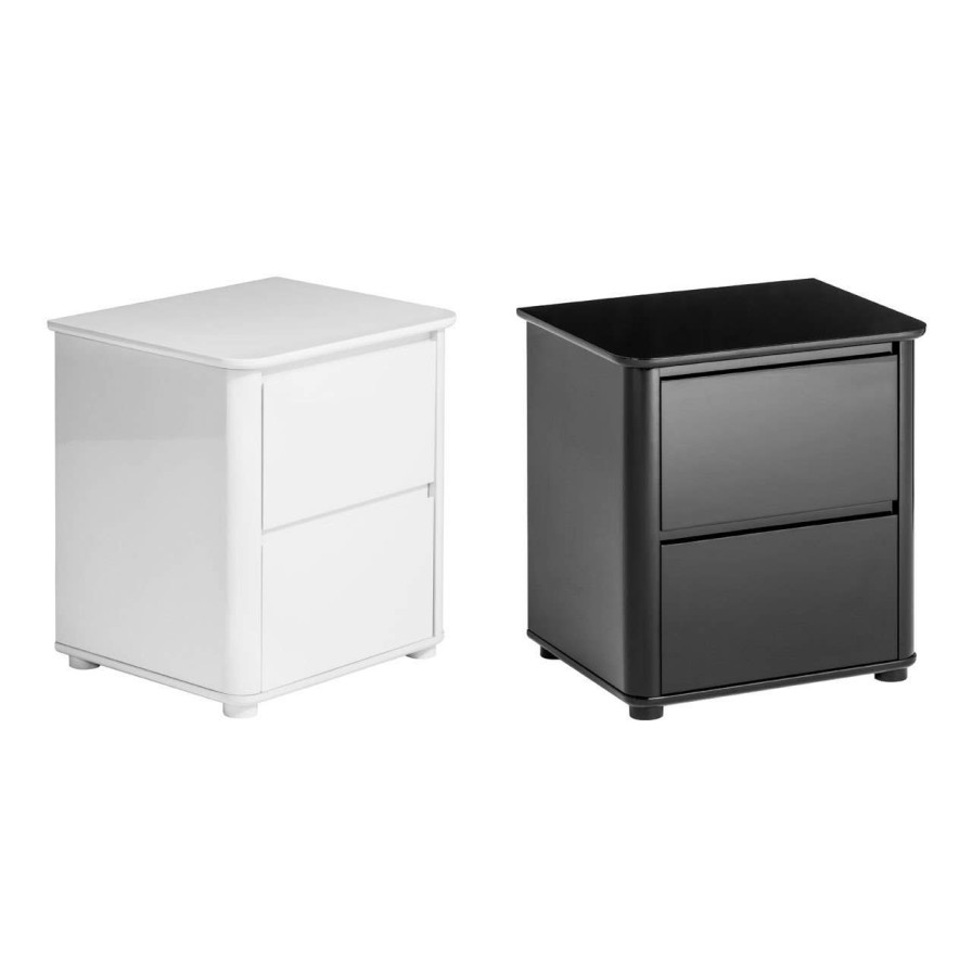 FURNITURE Premier Bedside Tables | Moritz White High Gloss Bedside Cabinet