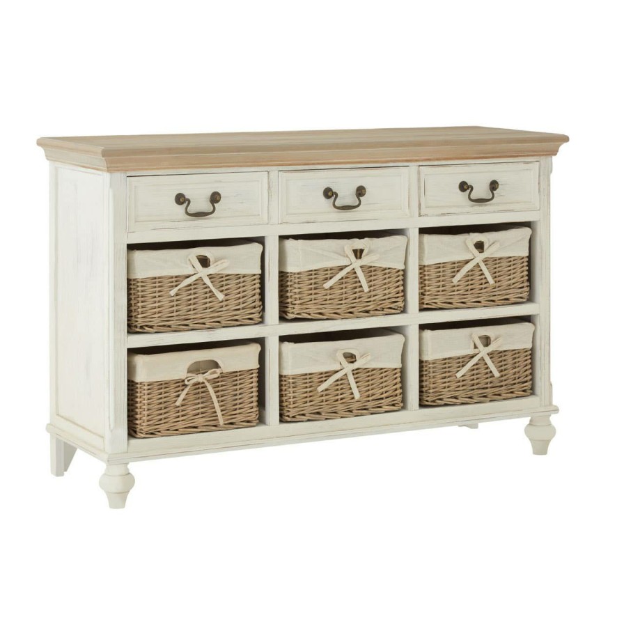 FURNITURE Fifty Five South Storage | Hendra Cabinet With 6 Willow Baskets