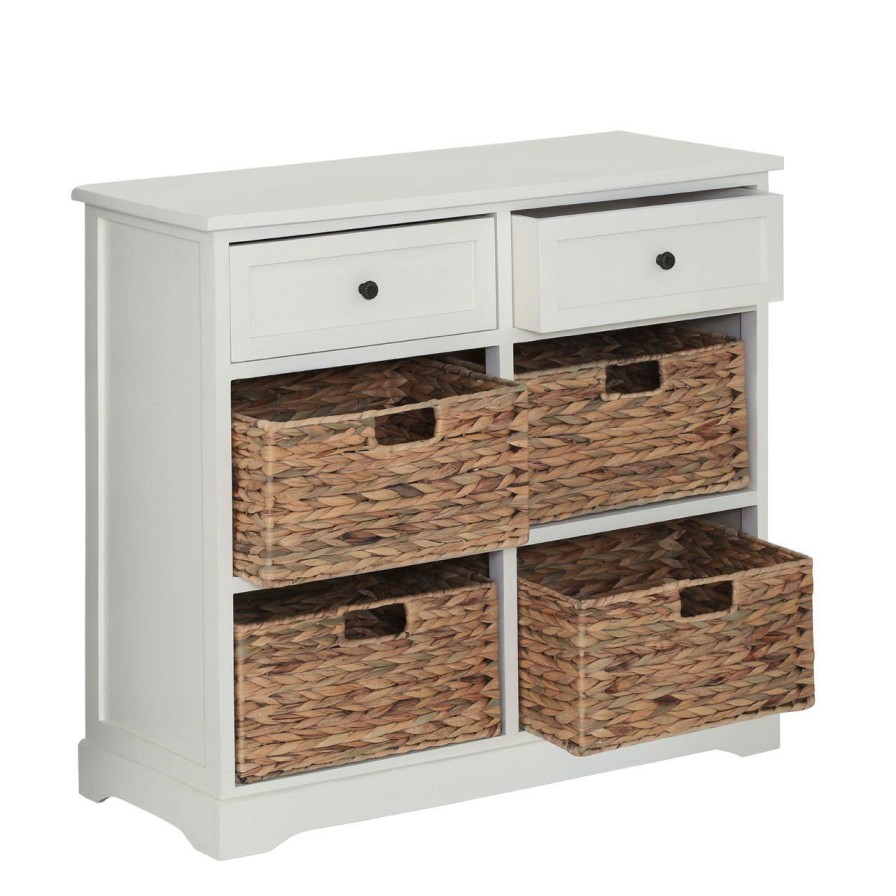 FURNITURE Premier Storage | Vermont Ivory 2 Drawer 4 Baskets Cabinet