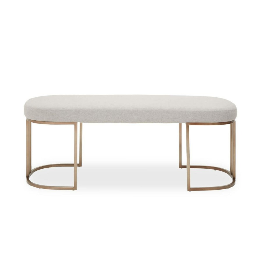 FURNITURE Fifty Five South Seating | Gilden Natural Bench With Curved Base