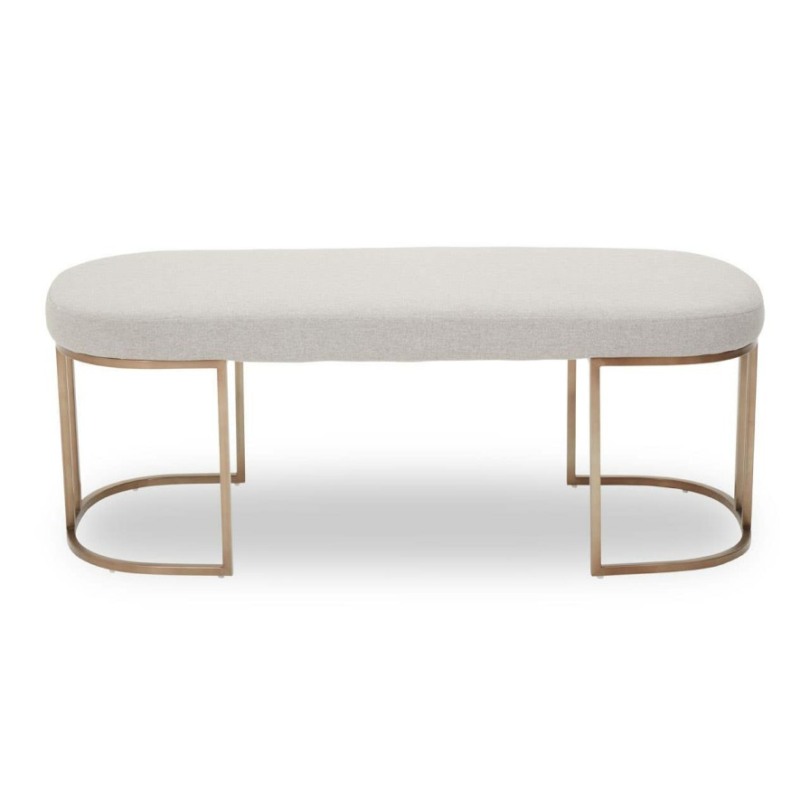 FURNITURE Fifty Five South Seating | Gilden Natural Bench With Curved Base