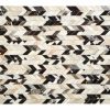 Accessories Fifty Five South Rugs | Safira Large Black And White Patchwork Rug