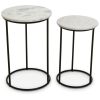 FURNITURE Fifty Five South Nesting Tables | Mandoli Nest Of 2 White Marble Side Tables