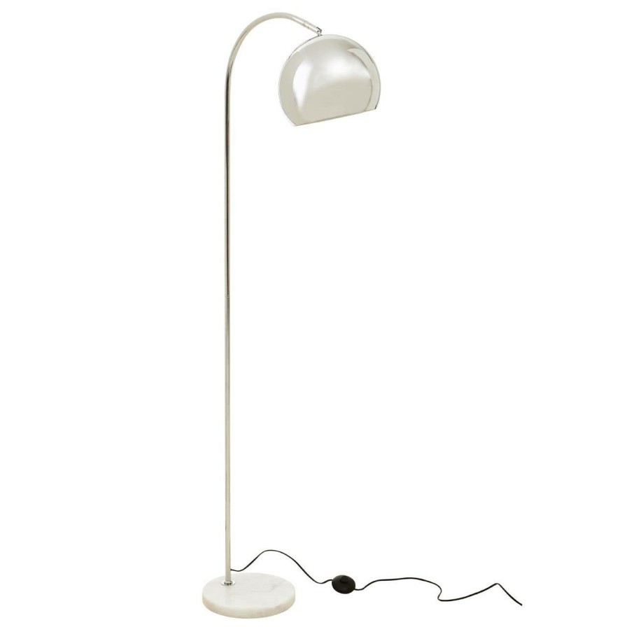 Accessories Fifty Five South Floor Lamps | Karter Floor Chrome Finish Lamp With White Base