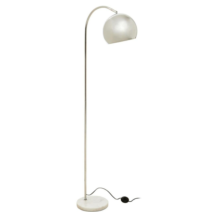 Accessories Fifty Five South Floor Lamps | Karter Floor Chrome Finish Lamp With White Base