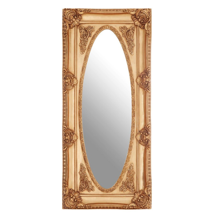 Bathe and Utility Fifty Five South Mirrors | Marseille Gold Finish Oval Border Wall Mirror