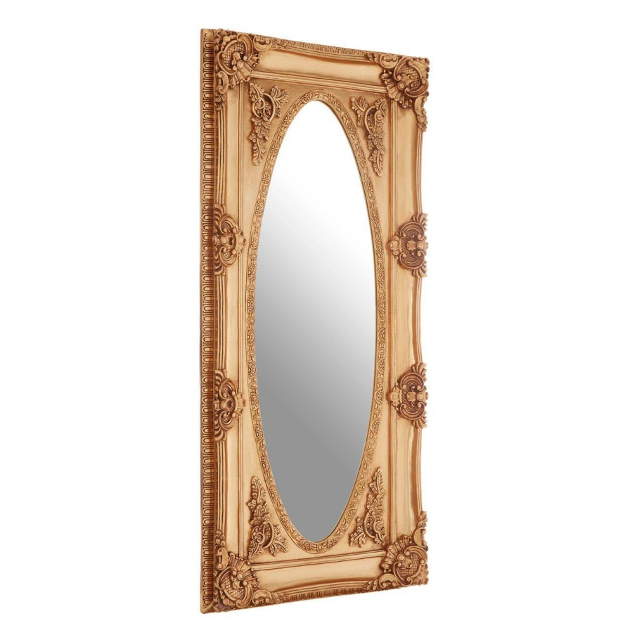 Bathe and Utility Fifty Five South Mirrors | Marseille Gold Finish Oval Border Wall Mirror