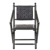 FURNITURE Fifty Five South Seating | Kendari Black Strapped Leather And Black Teak Wood Chair