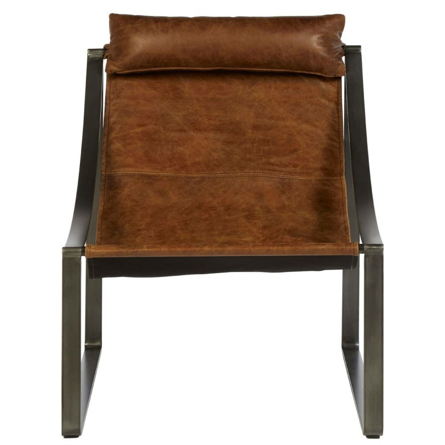 FURNITURE Fifty Five South Lounge Chairs | Hoxton Light Brown Leather Chair