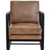 FURNITURE Fifty Five South Armchairs | Buffalo Grey Leather Armchair With Black Iron Frame