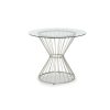 FURNITURE Fifty Five South Dining Tables | Anzio Clear Glass And Silver Hourglass Base Dining Table