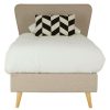 FURNITURE Premier Beds | Scandinavian Beige Hopsack Fabric Single Bed