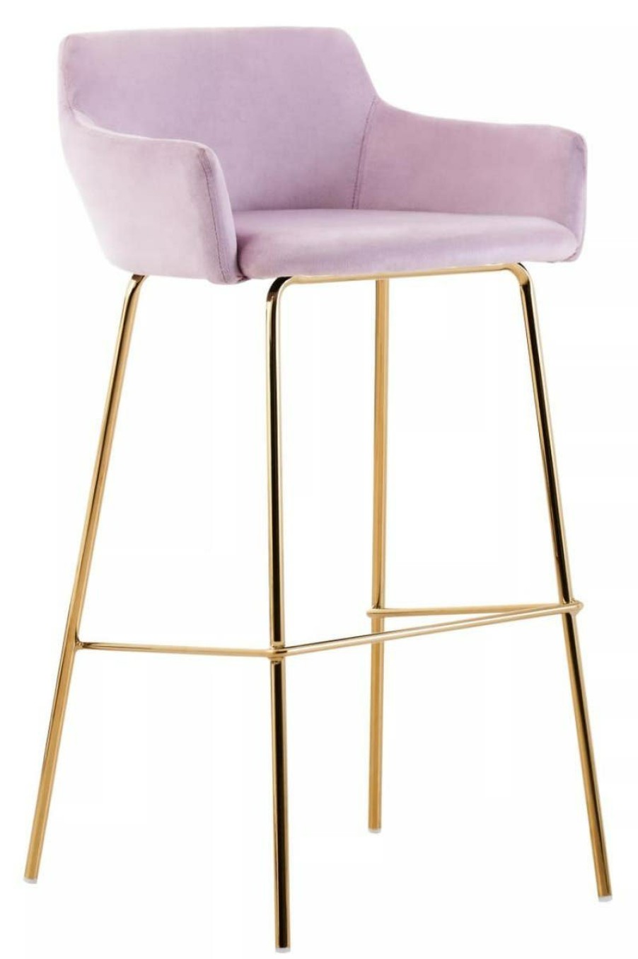 FURNITURE Fifty Five South Bar Seating | Tamzin Pink Velvet Low Back Bar Chair