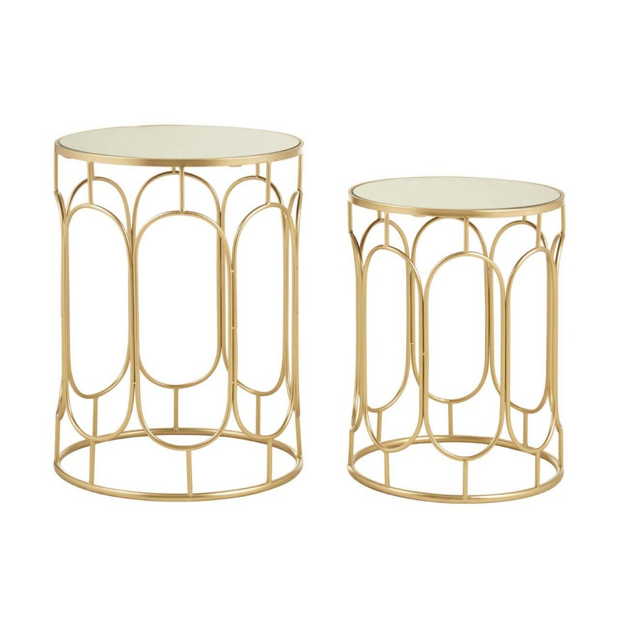 FURNITURE Premier Side Tables | Avantis Set Of 2 Champagne Metal Side Tables