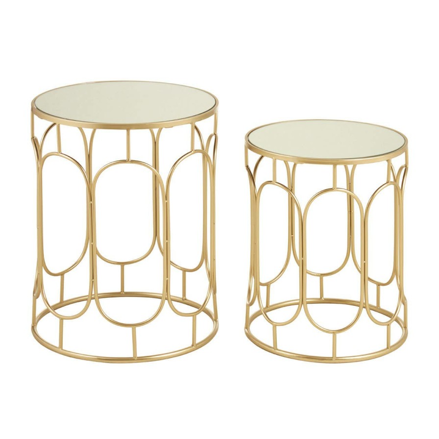 FURNITURE Premier Side Tables | Avantis Set Of 2 Champagne Metal Side Tables