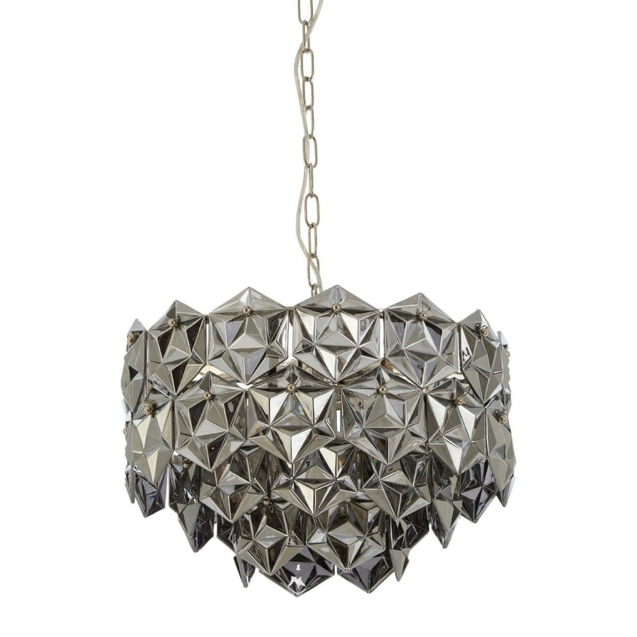 Accessories Fifty Five South Chandeliers | Rydello Smoked Grey Glass Chandelier