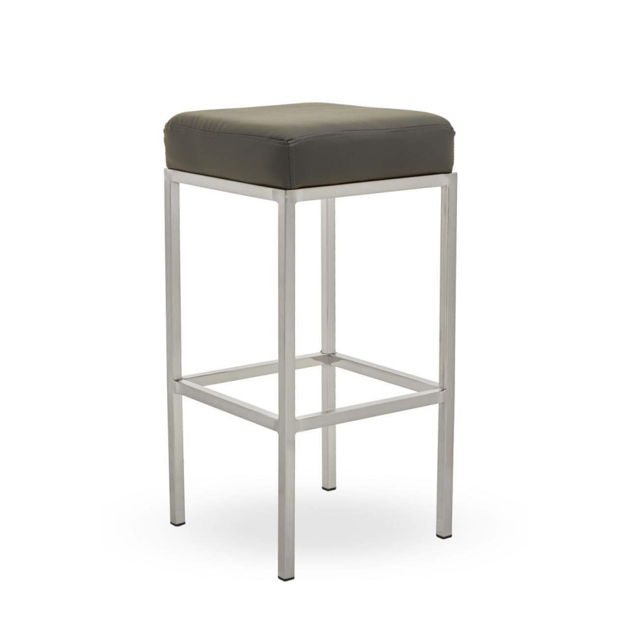 FURNITURE Premier Bar Seating | Baina Dark Grey And Chrome Finish Bar Stool