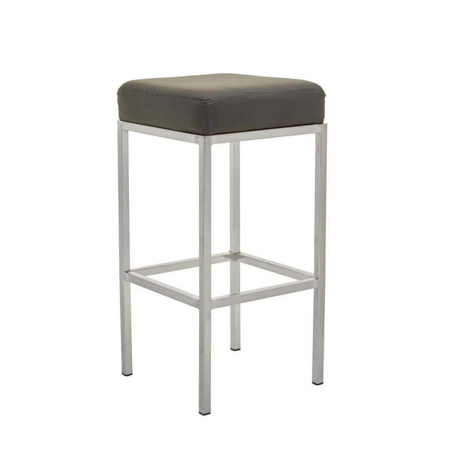 FURNITURE Premier Bar Seating | Baina Dark Grey And Chrome Finish Bar Stool