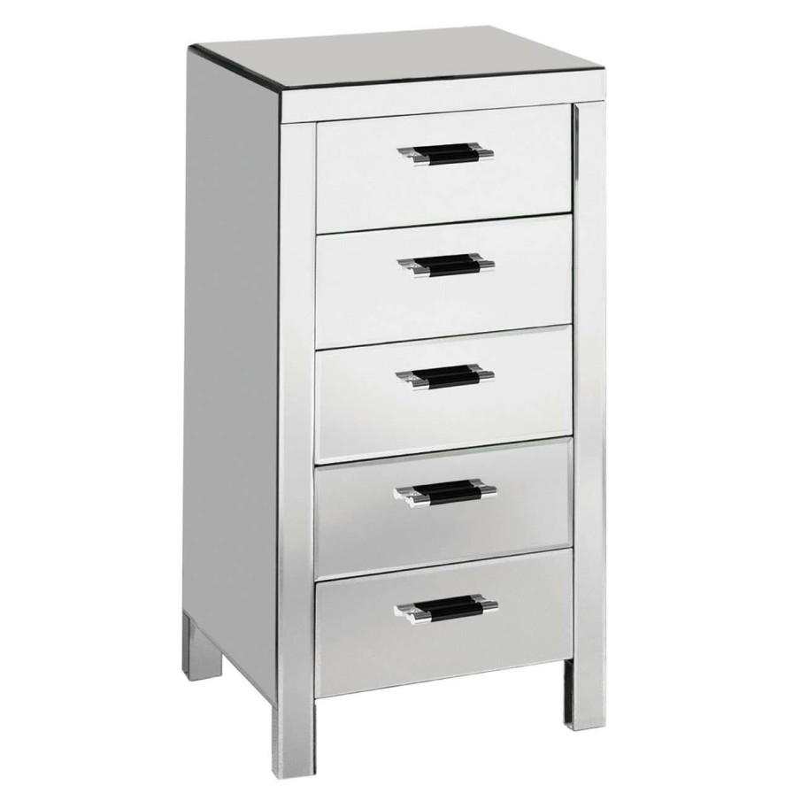 FURNITURE Premier Chest of Drawers | 5 Drawers Mirrored Drawer Chest